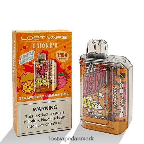 Lost Vape Orion engangsbar | 7500 pust | 18ml | 50 mg jordbær sommertid P4HP98 Lost Vape Price Danmark