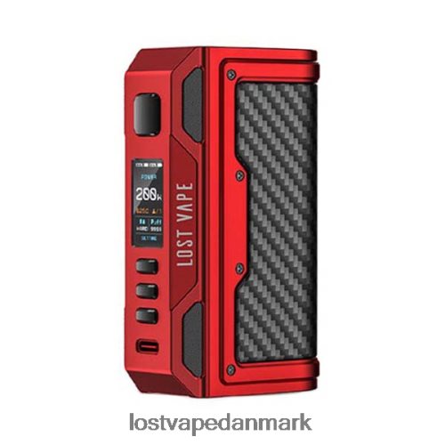 Lost Vape Thelema quest 200w mod mat rød/kulfiber P4HP178 Lost Vape Price Danmark